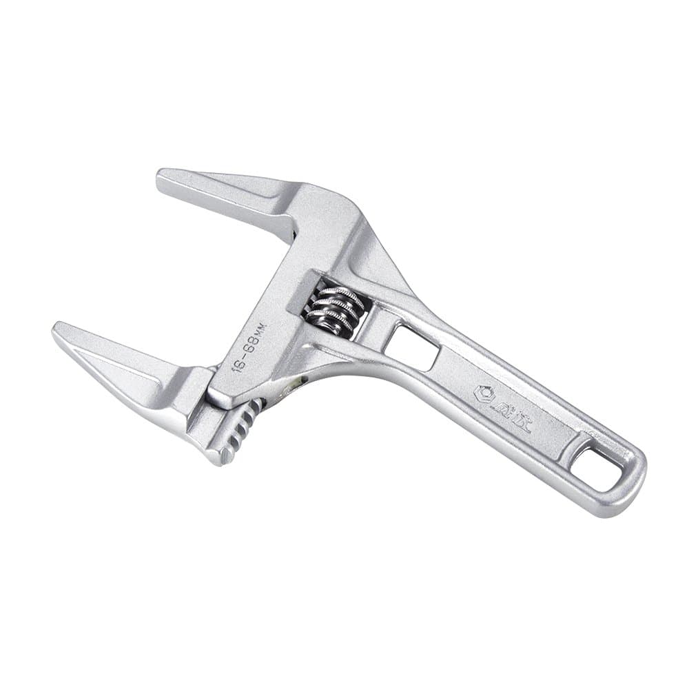 Adjustable Wrench ,KISENG 16-68mm Mini Adjustable Spanner Short Shank Large Openings Ultra-Thin