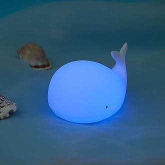 Night Light for Kids Lamp, 16 Colors Lamp Cute, Dimmable Baby Night Lights for Nursery,Silicone Rechargeable Nightlight for Kids Room, Kawaii Room Decor (Whale)