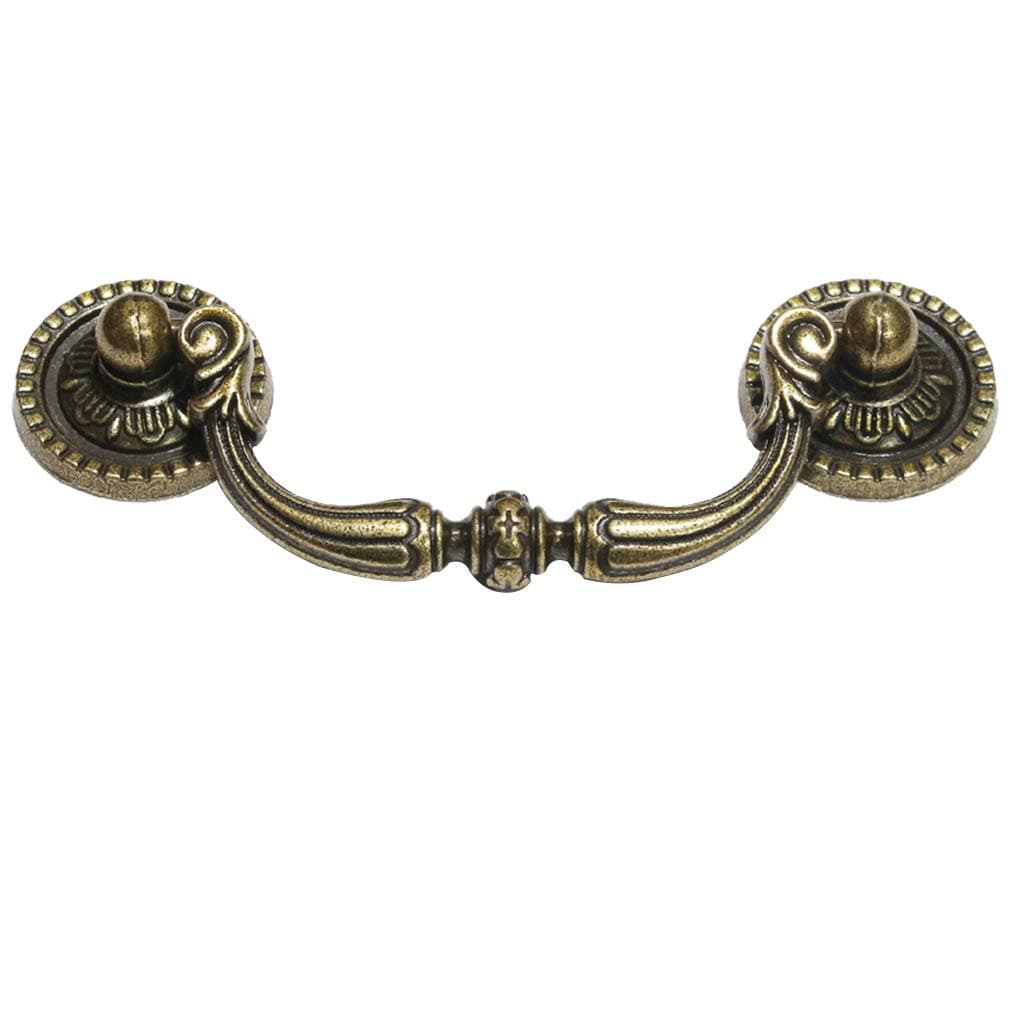 Antique Brass Drawer Pulls Screw Spacing 3 6/8inch Ring Pull Drawer Kitchen Cabinet Dressing Table (10 Pack)