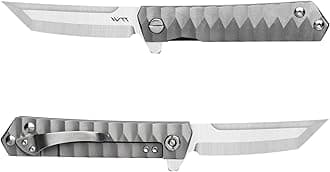 BGT 3.4 Inches Tanto Tactical Folding Knife TC4 Titanium Handle