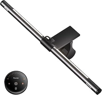 Computer Monitor Light Bar with Remote, Eye-Care Monitor Light Backlight Desk Lamp for Home Office Gaming, Stepless Dimming Brightness and Color Temperature, No Screen Glare, Gray