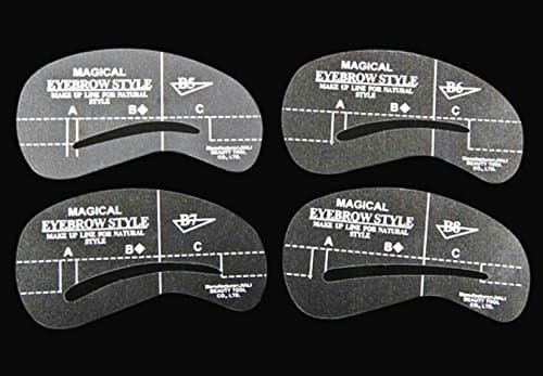 Lady 4 Style (B5- B8) DIY Thrush Tools Eyebrow Grooming Drawing Helper Stencil Kit Template Make Up Shaper AOSTEK(TM)