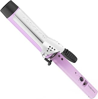 VODANA Professional GlamWave Ceramic Curling Iron, Long-Lasting Natural Curls, Instant Heat, Hair Curler, Curling Wand, Available in USA (1.4 inch, Lavender)