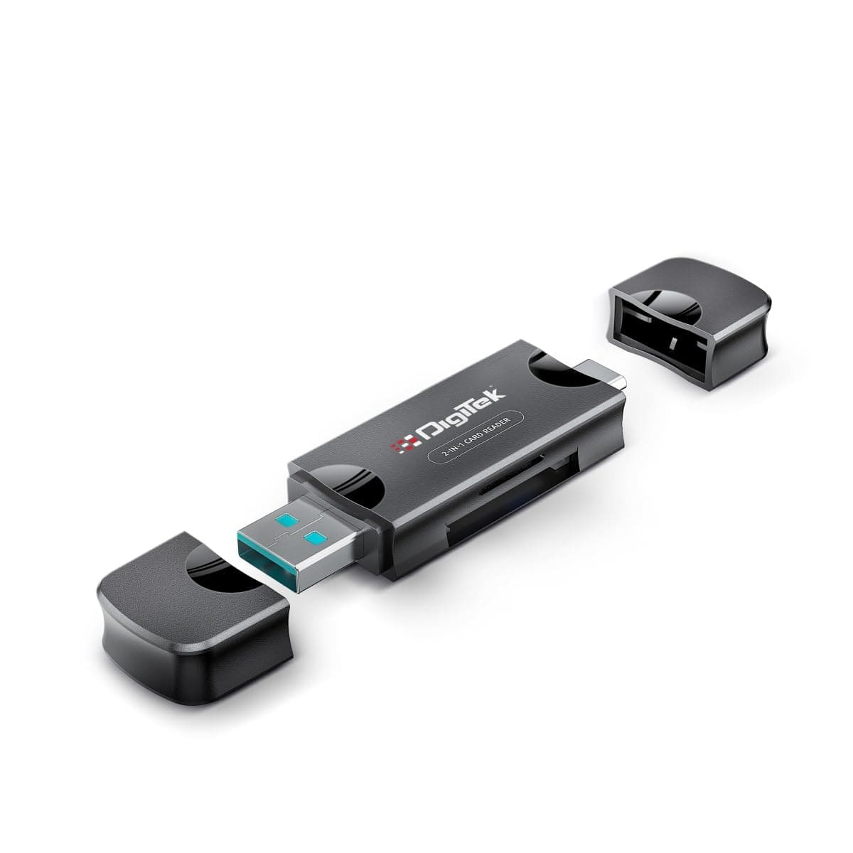 Digitek (DCR-007) USB-A 3.0 & Type C High-Speed Multi-Card Reader Supports All Standard SD/SDHC/SDXC and Micro SD/SDHC/SDXC Cards