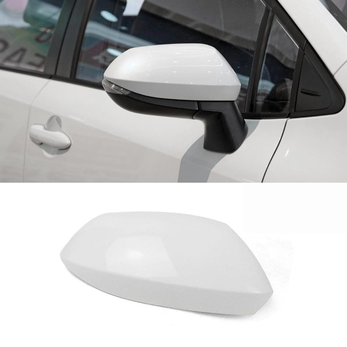 Side Mirror Cap,Car Side Wing Mirror Cover Caps for 2020 2021 2022 Toyota Corolla Replacement 87915-52251 (White, Right (Passenger) Side)