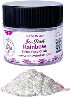 Oh Sweet Art - Ice Dust - Edible Glitter For Decorating Cakes, Cupcakes, Cake Pops, & More - Sprinkle on Sparkle and Luster to Sweets - Kosher, Food-Grade Coloring - Rainbow - 3 grams