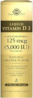 Liquid Vitamin D3 125 mcg (5,000 IU), 2 fl oz - Delicious, Natural Orange Flavor - Helps Maintain Healthy Bones & Teeth - Immune System Support - Gluten Free, Dairy Free, Kosher - 59 Servings