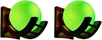 Traditional Indoor Wall Light Brown Color Globe Shape E27 Holder Upto 100-Watts Made in India (Bulb Not Included) Pack of 1(Wood) (Doom Green, 2)