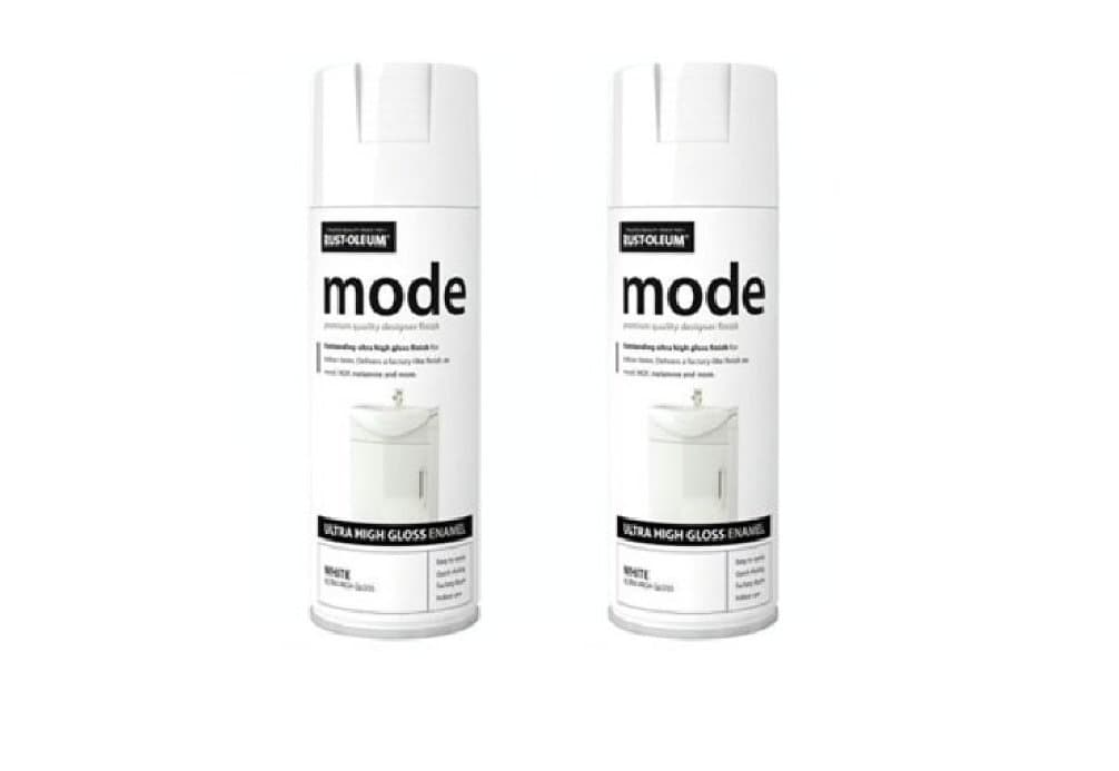 2X Rust-Oleum Mode Spray Paint Can White Gloss - 400ml