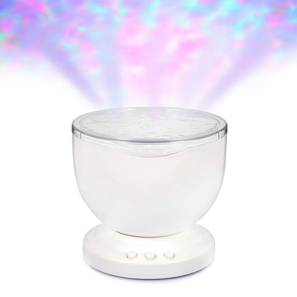 Sunki RGB Ocean Projector Night Light Aurora Master Wave Projector Lamp MP3 Music Player with Speaker Multicolor LED Bulbs Romance and Relax Night Light for Living Room Bedroom Home Party Decor