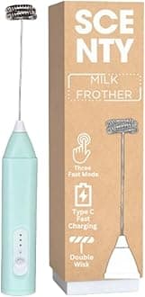 Scenty Rechargeable Handheld Milk Frother - 3-Speed Electric Foam Maker for Coffee, Coffee Frother Mixer, Stand-up Design, for Cream, Latte, Cappuccino Type C Charging 1200 mAh Battery