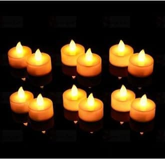 Divyakosh 12 Pcs LED Tea Light Candles | HIGH LUMNIOUS | Flameless & Smokeless Diyas | Acrylic Decorative Lights for Home, Room & Festive Decor | Tealight Diya for Diwali, Christmas, Wedding