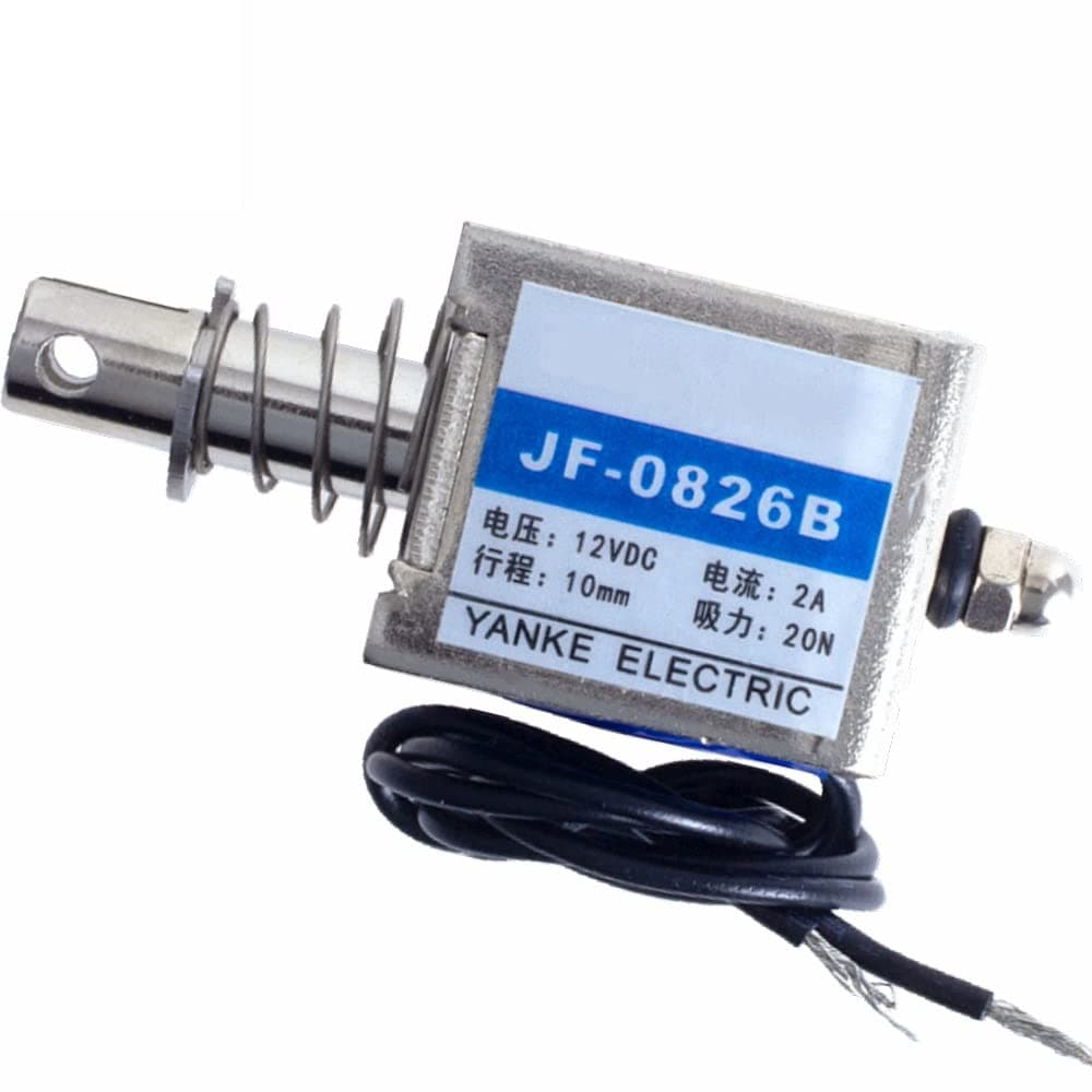 DollaTek 12V Open Frame Solenoid 10mm Stroke Push Pull Type Electronic DC Electromagnet 20N Force