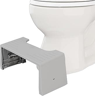 Squatty Potty Porta Traveler Foldable Toilet Stool For Travel, 7" Height, Gray