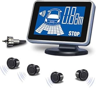 Car Auto Vehicle Reverse Backup Radar System with 4 Parking Sensors Rear Distance Detection kit Parktronic Assistant Beep Voice Warning LCD Monitor