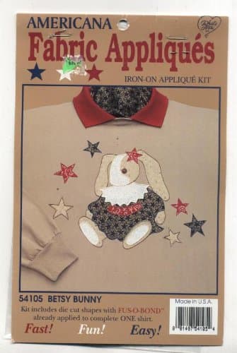 Betsy Bunny Iron-On Fabric Applique Kit