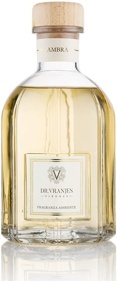 Ambra 1250 ml Diffuser + Double Pack of White Sticks (3 Pieces Bundle)- Luxury Home Fragrance, Made in Italy, Main Scent: Oriental, Olfactory Pyramid: Amber, Patchouli, Sandalwood