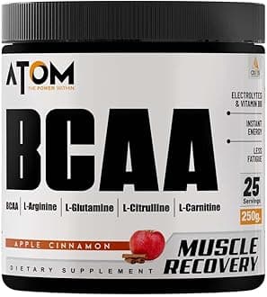 AS-IT-IS ATOM BCAA 250g with L-arginine, L-Carnitine, L-Citrulline for Energy burst & Athletic Performance, Apple Cinnamon