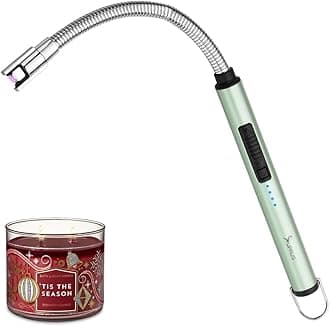 SUPRUS Candle Lighter Electric Flameless Lighter Rechargeable USB lighter With Safe Button (Green)