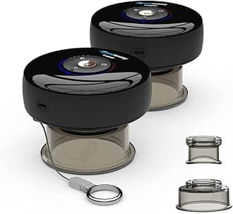 Achedaway Smart Cupping Massager - Rechargeable Cupping Therapy Set with Bluetooth Suction Cup Massager, 3 Attachments, Mobile App Control, Red Light Therapy - 5 Intensity Levels - 2-Pack