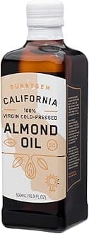 Sunnygem 100% Virgin Cold Pressed California Almond Oil 16.9 fl oz - Perfect for Cooking, Baking, Grilling, Dipping & Marinating - Beneficial for Skin, Hair & Face Care