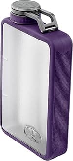 Boulder Flask, Shatter-Resistant, Leakproof Hip Flask with Clear Body & Silicone Grip, BPA-Free Bottle for Hiking, Camping & Travel