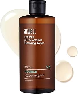 - Licorice pH Balancing Korean Toner for Cleansing 10.14 fl.oz. - Alcohol-Free PH5.5 Hydrating Facial Astringent - Skin Clarifying & Hydration Boosting Toner