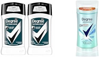 Men and Women Antiperspirant Deodorant Bundle with 72-Hour Sweat & Odor Protection, MotionSense and Body Heat Activated Technologies, Black+White 2 Count 2.7 oz and Shower Clean 2.6 oz