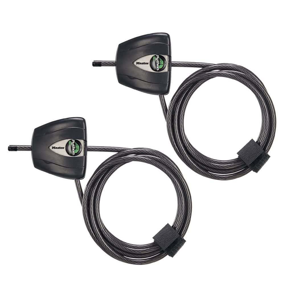 Python Cable Lock, Cable Lock with Keys, Trail Camera and Kayak Locking Cable, 2 Pack, 8417T