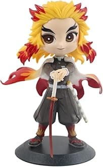 Tinion-Kyojuro Rengoku Action Figure- Miniature Toy Figure (Doll) Special Edition for Car Dashboard, Decoration, Cake, Office Desk & Study Table (Pack of 1) (Height- 15cm)