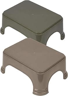 Kuber Industries Bathroom Stool | Bathroom Plain Square Stool | Plastic Stool For Bathroom | Stool for Kitchen | Bathroom Patla | Support Stool for Bathroom | P6 | Pack of 2 | Multi