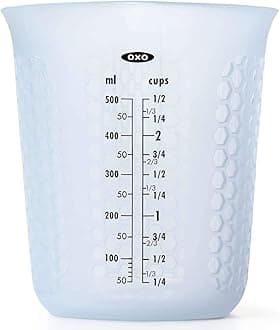 OXO Measuring Cup, Silicone Measuring Cup, Medium, 16.9 fl oz (500 ml), Microwave Safe