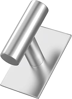 VAEHOLD Adhesive Hooks, Heavy Duty Wall Towel Hooks Stainless Steel Door Hooks for Hanging Coat, Hat, Towel, Robe, Key, Clothes, Closet Hook Wall Mount for Home, Kitchen, Bathroom, Office (Silver)