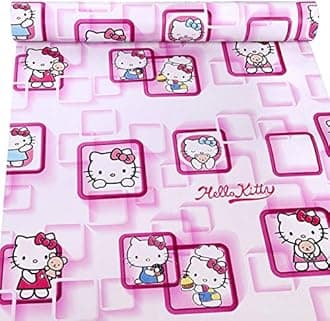 Oren Empower Self Adhesive Hello Kitty Wallpaper/Waterproof PVC Vinyl Wallpaper for Bedroom, Living Room, Dining Hall, Master Room - 45 X 330 cm (Pink)