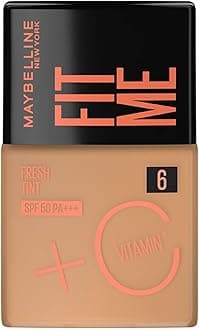 Maybelline New York Liquid Foundation, Lightweight Skin Tint With Spf 50 & Vitamin C, Natural Coverage, For Daily Use, Fit Me Fresh Tint, Shade 06, 30Ml