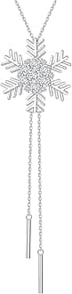 925 Sterling Silver Long Chain Sweater Large Necklace for Women Statement Pendant Fringe Necklaces Jewelry