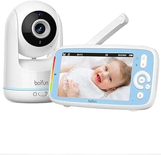 BOIFUN Video Baby Monitor WiFi, Smartphone APP Control & LCD Monitor, 4.3'' 3X Zoom Display, AI Motion & Sound Detection, 1080P Smart (Monitor para Bebe), Night Vision, Video Recording