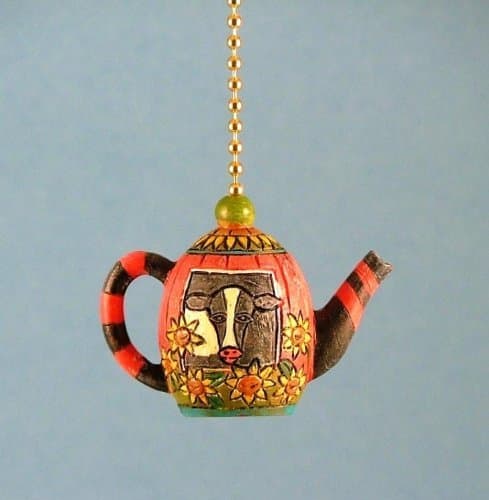 Whimsical Cow Teapot Kitchen Dining Ceiling Fan Light Pull