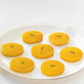 Shree Mithai Kesar Peda - Delicious Indian Sweets, Perfect for Gifting and Celebrations, 6 Pieces