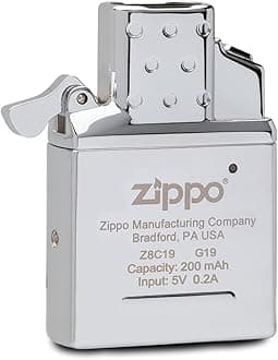 Zippo Rechargable Lighter Insert, Metal, Silver, One Size