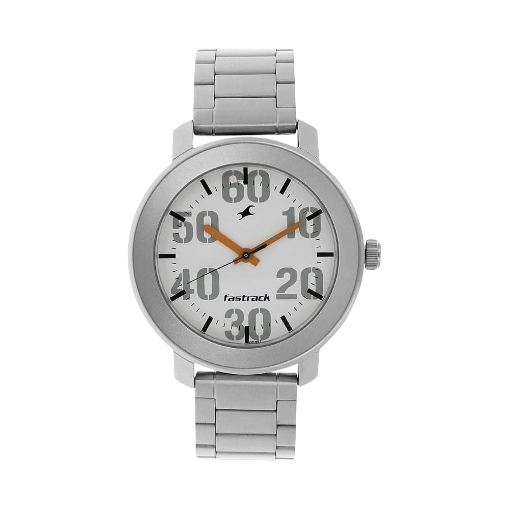White Dial Silver Stainless Steel Strap Watch