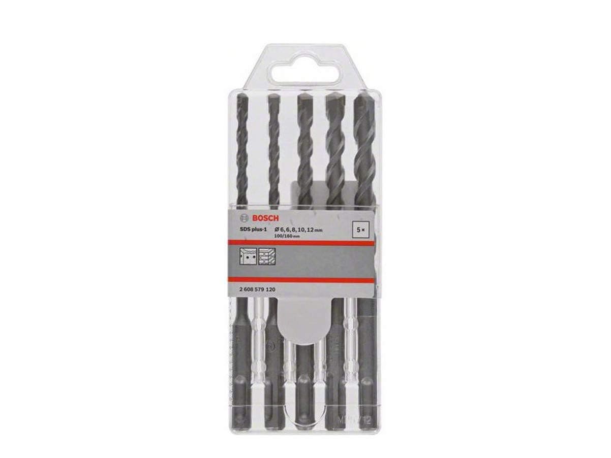 BOSCH Hammer Drill Bit SDS Plus-1 Set | Optimized for Concrete & Masonry | SDS Plus Compatibility | Precision Ground Tips for Faster Work | Ideal for Heavy-duty Professionals & DIYers | 5 Pcs Set
