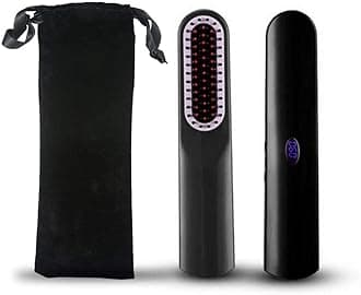 Portable Cordless Beard Straightener Brush with Auto Shut Off and LED Display Function
