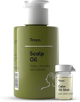 Traya Scalp Oil With Booster Oil Shots For Stress Relief And Calm Sleep, Contains Coconut, Bhringraj, Ylang Ylang Essential Oil And Orpl(87Ml)