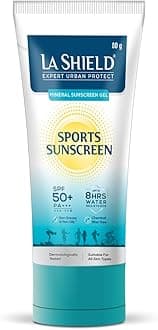 Mineral Sports Sunscreen Gel SPF 50 + | 100% Mineral sunscreen | 8 Hours water resistant | For Women and Men | No White Cast | Broad Spectrum PA+++ | Lightweight and Non Greasy | Fragrance-free |Dermatologist Tested | 80g