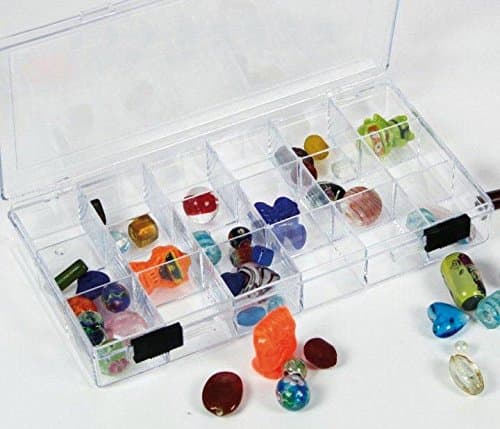 SAFE Rock Collection Box with 18 Compartments & 2 Sliding Latches