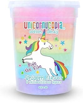 Unicornucopia Cotton Candy 3oz - 6 Flavor Rainbow Cotton Candy - Unicorn Birthday Party Favors Candy for Party Bags - Individual Cotton Candy Favors Goodie Bag Stuffers Bulk Carnival Candy Rainbow Party Favor for Kids Birthday