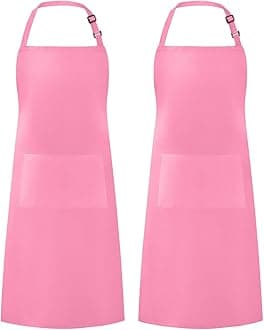 Syntus 2 Pack Bib Aprons, Hot Pink