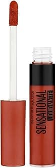 Maybelline New York Sensational Liquid Matte Lipstick, Non-sticky, Non-drying Lipstick, Hassle-Free & Precise Application, Long-lasting Liquid Matte Lipstick - 12 More Than Red|7ml