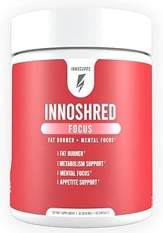 InnoSupps Focus - 50mg Capsimax, 200mg Caffeine, Advanced Nootropic and Fat Burner, L-Theanine, Appetite Suppressant (60 Veggie Capsules)